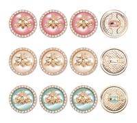 GORGECRAFT 12Pcs Metal Rhinestone Button 3 Colors 3D Bee Round Button 18mm Gold Buttons with Bees & Rhinestone & Resin for Blazer Suits Sport Coat Uniform Jacket Sewing Fasteners Crafts