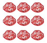 GORGECRAFT 12Pcs Sequin Red Lips Patches Glitter Mouth Iron on Applique 82x66mm Kiss Shape Sequin Stickers Decorative Badge Embroidery Patches for DIY Sewing Craft Clothes Jeans Jacket Hats Bags Decor