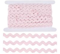 GORGECRAFT 15 Yards 12mm Wool Yarn Rick Rack Trim for Sewing Light Pink Ric Rac Rickrack Lace Wave Ribbon Zig Zag Wave Bending Lace Trim S Shaped Braiding Fabric for DIY Crafts Christmas Wedding Dress