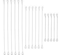 GORGECRAFT 15Pcs 3 Styles Safety Cable Lock Hook Silver Metal Steel Eyelets Loops Safety Cable Coated Lanyard Chains Link Security Wire Rope for Outdoor Gates Stage Lighting Hanging Luggage Tags