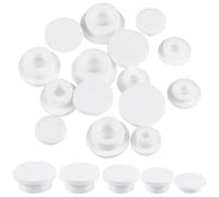 GORGECRAFT 15Pcs 5 Sizes White Silicone Bottle Stopper T Shaped Hole Plug Replacement Tube Seal Plug 15-26.5mm Inner Diameter Round Soft Flexible Reusable Waterproof End Covers for Bottles Pipes Pots