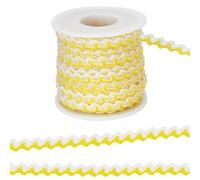 GORGECRAFT 16M Mixed Color RIC Rac Trim 8mm Wide Wave Bending Fringe Ribbon Yellow White Rick Rack Woven Braided Fabric Zig Zag for Christmas Wedding DIY Clothes Sewing Art Craft Decoration