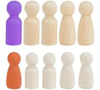 GORGECRAFT 16Pcs 4 Sizes Unfinished Wood Dolls Natural Wooden Unpainted Puppets Blank Decorative Figures People Bodies Peg Doll for Painting DIY Art Crafting Home Party Dollhouse Decorations