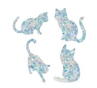 GORGECRAFT 16Pcs 4 Styles Rainbow Window Decal Cat Design Static Window Stickers 3D Decorative Non Adhesive Glass Vinyl Film Stained Rainbow Clings Suncatcher for Sliding Doors Prevent Birds Collision