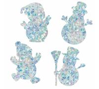 GORGECRAFT 16Pcs 4 Styles Snowman Rainbow Window Decals Christmas Window Clings Non-Adhesive Prism Windows Stickers Suncatcher Anti-Collision Cling to Save Birds from Door Collision Strike for Home