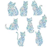 GORGECRAFT 16Pcs Cat Rainbow Window Clings Glass Decals Non-Adhesive Prism Vinyl Suncatcher Stickers Anti-Collision Window Cling to Save Birds from Window Collision for Pet Dog Alert Strike Home Decor