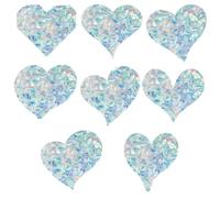 GORGECRAFT 16Pcs Heart Shape Window Clings Love Hearts Rainbow Window Decals Static Non Adhesive Collision Glass Stickers Vinyl Film Home Decorations for Sliding Doors Windows Prevent Birds Strikes