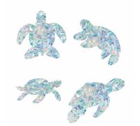 GORGECRAFT 16pcs Sea Turtle Window Clings 4 Styles Tortoise Rainbow Window Decal 3D Decorative Window Film Anti-Collision Sea Animal Door Window Static Decals Sun Catcher for Dining Room Bedroom