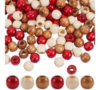 GORGECRAFT 180PCS 3 Colors 5.5mm Large Hole Barrel Wood Beads 12mm Colorful Wooden Spacer Beads Colored Loose Beads for Macrame Bracelets Necklace Jewellery Making DIY Crafts Christmas Garlands Decor