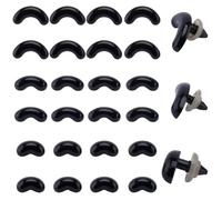 GORGECRAFT 180Pcs Arc Shape Safety Eyes 3 Sizes Acrylic Black Craft Doll Eyes Eyebrows with Washers for Puppet Teddy Bear Plush Stuffed Animal Crochet Crafts Making Supply 19x30mm, 17x24mm, 17x17mm
