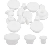 GORGECRAFT 18PCS 3 Sizes Salt and Pepper Shakers Stopper 10.5mm/ 14.5mm/ 23mm White Silicone Bottle Stopper Tube Seal Plug Replacement Insert Hole Plug End Covers for Bottles Pipes Flower Pots