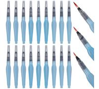 GORGECRAFT 18Pcs 3 Sizes Water Brush Pen Refillable Plastic Leakproof Portable Pentel Watercolor Calligraphy Brushes Pens Set for Gouache Acrylic Painting Blending Artist Beginners Adult Coloring