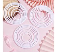 GORGECRAFT 18Pcs 6 Styles Dream Rings Catcher White Plastic Rings for Crafts Macrame Hoops Catch Dream Circle Woven Web Net Making Wedding Wreath Decor Home Wall Hanging Decoration