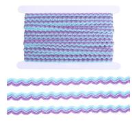 GORGECRAFT 19 Yards Rick Rack Trim for Sewing Wave Bending Fringe Ribbon 1/4 Inch Two Tone RIC Rac Zig Zag Blue Purple Woven braiding Fabric for Hair Bands Wedding DIY Craft Party Xmas Decoration