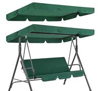 GORGECRAFT 195x125cm Garden Swing Roof Replacement Courtyard Swing Canopy Cover Sea Green 3 Seater Patio Porch Swing Seat Chair Canopy Top 210D Oxford Cloth Waterproof for Hammock Top Furniture