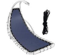 GORGECRAFT 197X64cm Replacement Hanging Chair Mesh and Durable Rope Set Hammock Hanging Rocking Chair Fabric Polyester Blue Chair Slip Outdoor Bench Tarp for Patio Indoor Yard Chaise Lounge Summer