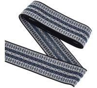 GORGECRAFT 2.3M Elastic Woven Jacquard Ribbon 5cm Wide Ethnic Embroidered Jacquard Webbing Trim Applique Boho Fabric Webbing for DIY Sewing Crafts Clothing Bag Home Party Decor Gift Wrapping
