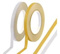GORGECRAFT 2 Colors 50m Decorative Glitters Crafting Tape 10mm Adhesive Foil Masking Plastic Stick Tapes for DIY Crafts Wrapping Wall Scrapbook Party Decor (Gold Silver)