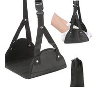 GORGECRAFT 2 Pack Airplane Travel Footrest Hammock Black Portable Office Footrest with Zipper Bag Adjustable Foot Sling for Airplane Travel Long Trip to Relax Your Feet Airplane Essentials
