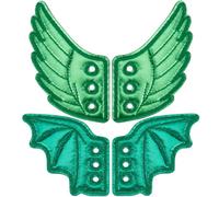 GORGECRAFT 2 Pairs Shoe Wings Accessory Spring Green Cloth Wings Charms Angel Shoes Decorations Lace for Boots Skates Sneakers Canvas Sport Roller PU Punk Shoes DIY Daily Halloween Accessories