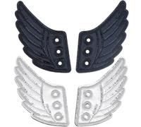 GORGECRAFT 2 Pairs Shoe Wings Charms Silver Black Shoe Wings Shiny Charms Attractive Angel Cloth with Felt Shoes Decorations Lace in Wings Angel for Daily Sports Style Collocation Roller Skate Sneaker