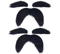 GORGECRAFT 2 Set Fake Moustache Eyebrows Self Adhesive Mustaches Funny Novelty Black Beards Eyebrows Stick on Realistic Mustache Stickers Costume Facial Hair for Halloween Fancy Dress Party Cosplay