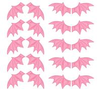 GORGECRAFT 2 Style 40PCS Leather Halloween Bat Wings DIY Crafts Bat Wing Spooky Bats Halloween Decorations for Hair Ornament & Costume Accessory (Hot Pink)