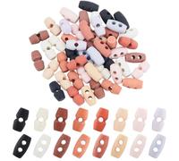 GORGECRAFT 2 Style 64Pcs 8 Colors Horn Toggle Buttons 1 Hole & 2 Hole Mini Plastic Sewing Olive Buttons Colorful Micro Sweater Coats Sewing Accessories for Jacket Clothing DIY Art Craft