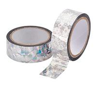 GORGECRAFT 2 Styles 0.75x393 inch (19mm*10M) Foil Washi Tape Holographic Sparkle Self Adhesive Colorful Flower Diamond Pattern Masking Tape Set for Scrapbooking DIY Craft Decorative Office Supplies