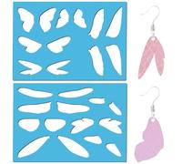GORGECRAFT 2 Styles 13 x 9cm Jewelry Shape Template Angel Wing Butterfly Reusable Leather Acrylic Cutouts Cutting Stencil Lapidary Templates for Earrings Bracelets Making Crafts Painting Scrapbook
