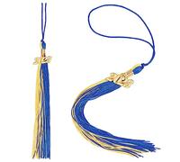 GORGECRAFT 2 Styles Blue Yellow Graduation Cap Tassel Charm 2023 Graduation Hat Decoration Topper Tassel with The 2023 Year Gold Charms Hat for High School and College Students Ceremony