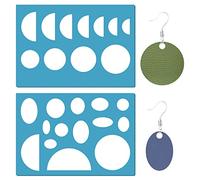 GORGECRAFT 2 Styles Jewelry Shape Template Reusable Earrings Making Plastic Oval Semicircle Round Cutouts Cutting Stencil Lapidary Templates for Cabochons Bracelets Earrings Making Jewelry DIY Crafts