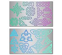 GORGECRAFT 2 Styles Metal Celtic Knot Stencil Stainless Steel Painting Template Reusable Drawing Tool for Wood Burning Engraving Pyrography Art Crafts