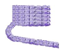 GORGECRAFT 2 Yards 2-Layer Pleated Lace Trim 25mm Wide Ruffled Lace Ribbon Floral Embroidered Gathered Edging Trimmings Tulle Chiffon Fabric for DIY Sewing Craft Dress Gown, Lilac