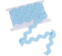 GORGECRAFT 20-34mm Jumbo Rick Rack Trim 5 Yards Ric Rac Polyester Rickrack Zig Zag Lace Wave Ribbon Sky Blue Wave Bending Fringe Lace Trim S Shaped Woven Braided Fabric for Sewing DIY Crafts