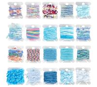 GORGECRAFT 20 Bundles Hand Spun Original Art Yarns Kit Assorted Novelty Yarn Macrame Lace Ribbon Handmade Fringe Trim for Knitting Crochet Textile Decorative Tassels Jewelry Making Fiber DIY Crafts