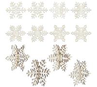 GORGECRAFT 20 Set 4 Styles 3D Snowflake Wood Crafts Unfinished Wooden Slices 3.1 Inch Christmas Theme Blank Wood Cutouts Ornaments for DIY Painting Home Party Xmas Festivals Tabletop Tiered Tray Decor
