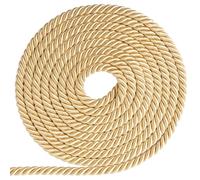 GORGECRAFT 20 Yards Cord Rope 8mm/0.31" Polyester Twist Lip Twine Decorative Braided Cording Thread String Ribbon for Home Decor Curtain Tieback Upholstery Honor Cord Sewing Crafting Gold