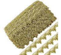 GORGECRAFT 20 Yards Metallic Braid Lace Trim Gold Flower Pattern Lace Ribbon Decorated Gimp Fringe Trim Tassel for DIY Jewelry Crafts Wedding Bridal Costume Sewing Making Bouquet Embellishments