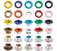 GORGECRAFT 200 Sets 10 Colors Small Grommets Kit with Washers 6mm Hole ID Grommets Eyelets Self Backing Mini Crop A Dile Metal Eyelet for Repairing Bead Cores Clothes Leather Canvas DIY Crafts