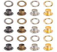 GORGECRAFT 200 Sets 4 Colors Small Grommets Kit with Washers ID Grommets Eyelets 6mm Hole Self Backing Mini Crop A Dile Metal Eyelet for Repairing Bead Cores Clothes Leather Canvas DIY Crafts