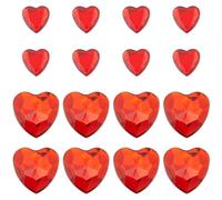 GORGECRAFT 200Pcs 2 Sizes Red Rhinestone Heart Shape Flat Back Faceted Acrylic Rhinestones Plastic Gems Costume Jewels Embellishments for Jewelry Making Sewing DIY Crafts Home Wedding Decoration