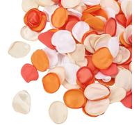 GORGECRAFT 200Pcs 4 Colors Silk Rose Flower Petals Orange Artificial Flowers Petal Wedding Basket Aisle Scatter Dinner Table Centerpiece Party Confetti for Valentines Romantic Night Bridal Party Decor