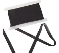 GORGECRAFT 20M Knit Elastic Band 15mm Wide Flat Braided Stretchy Strap Cord Roll Spool Transparent Knitted Sewing Webbing for Clothes Dress Underwear Garment Gift Wrapping Waistband Black