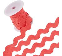 GORGECRAFT 20mm Red Rick Rack Trim Jumbo RIC Rac Ribbon 10 Yards Christmas Rickrack Zig Zag Wave Bending Fringe Trim Woven Braided Fabric S Shaped Lace Trim for Sewing DIY Crafts