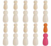 GORGECRAFT 20Pcs 2 Styles Wooden Unfinished Peg Dolls 4.3CM 3.4CM Natural Blank Figures People Bodies Doll Wood Unpainted Puppets for Painting DIY Arts Crafts Home Party Dollhouse Decorations