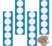 GORGECRAFT 20Pcs 4 Sheets Synthetic Filter Paper Stickers 84mm Dia Adhesive Filter Disks 0.5mm Thick Round Wide Mouth Mason Jar Lids Patch Sticker Replacements Pads for Mushroom Cultivation Grow Bags