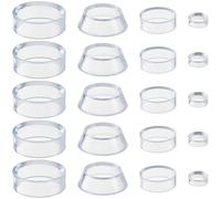 GORGECRAFT 20PCS 4 Styles Stand Spheres Holder Clear Ring Ball Sphere Stand Flat Round&Cone Shape Display Pedestal Easel for Golf Ball Tennis Marbless Eggs Basketball Volleyball Display