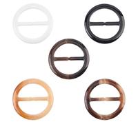 GORGECRAFT 20Pcs 5 Colors Resin Scarf Ring 5.5cm Round Silk T Shirt Ties Clip Clasps Adjuster Corner Knotted Waist Clothes Wrap Belt Fasten Holder for Webbing Strapping Bag Sewing Decorations Women