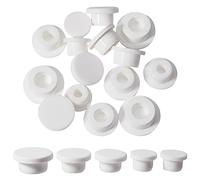 GORGECRAFT 20PCS 5 Sizes White Waterproof Silicone Stopper Bottle Seal Plug Tube Plug Reusable Replacement Bottle Stopper T Tulead Silicone Hole Plug End Cover Caps Fit for 14 16 17 18 21 mm Hole